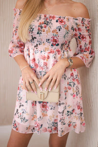 Dress with a flower pattern 9266 / – Powder цвет / color | Lexline Fashion