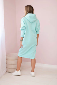 Dress with a hood and a slit on the side 9168 / – Mint цвет / color | Lexline Fashion