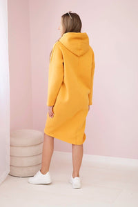 Dress with a hood and a slit on the side 9168 / – Peachy цвет / color | Lexline Fashion