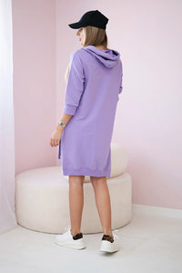 Dress with a hood and longer back 9078 / – Purple цвет / color | Lexline Fashion