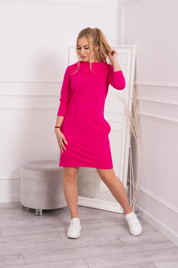 Dress with a hood and pockets 8847 / – Fuchsia цвет / color | Lexline Fashion