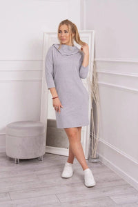 Dress with a hood and pockets 8847 / – Gray цвет / color | Lexline Fashion