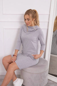 Dress with a hood and pockets 8847 / – Gray цвет / color | Lexline Fashion