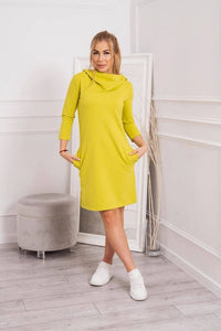 Dress with a hood and pockets 8847 / – Kiwi цвет / color | Lexline Fashion