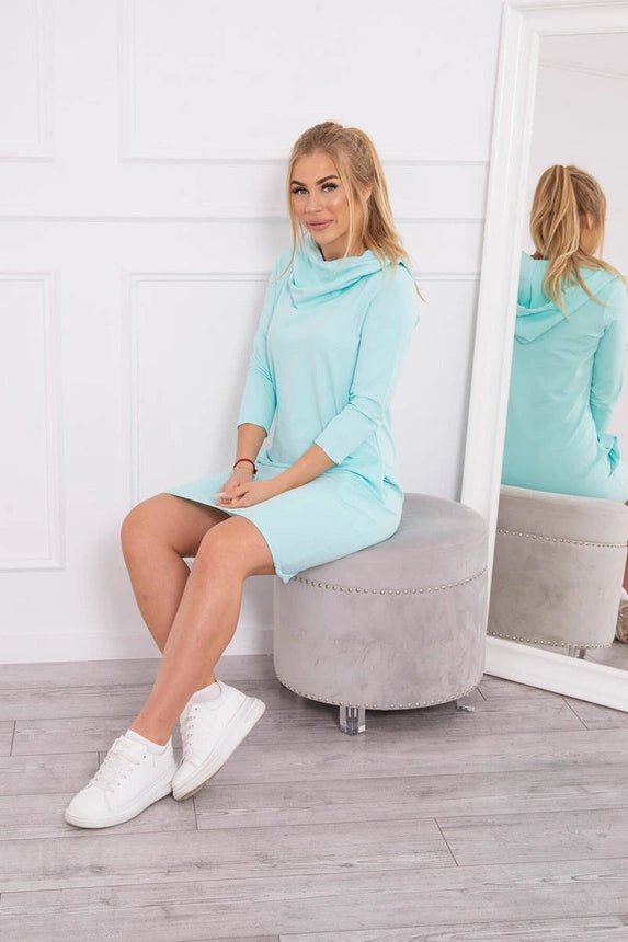 Dress with a hood and pockets 8847 / – Mint цвет / color | Lexline Fashion