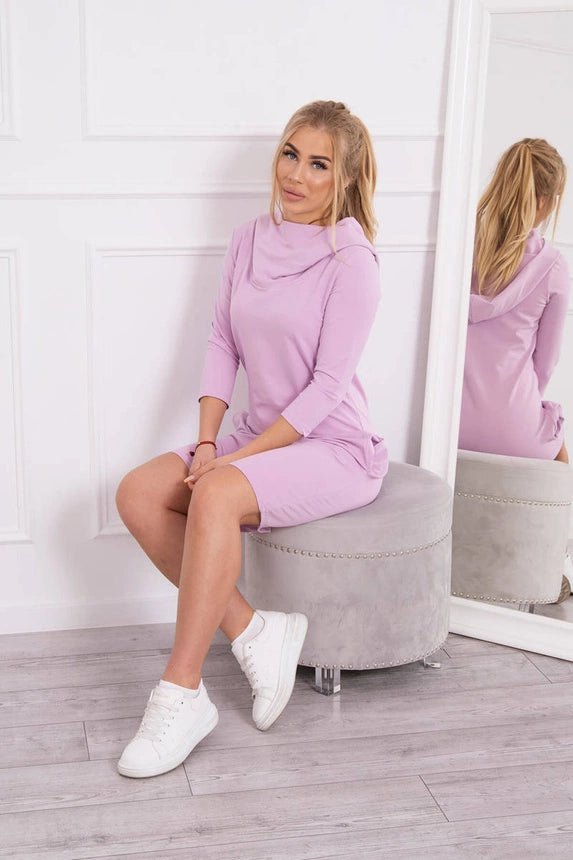 Dress with a hood and pockets 8847 / – Purple цвет / color | Lexline Fashion