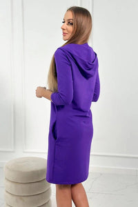 Dress with a hood and pockets 8847 / – Purple || Dark цвет / color | Lexline Fashion