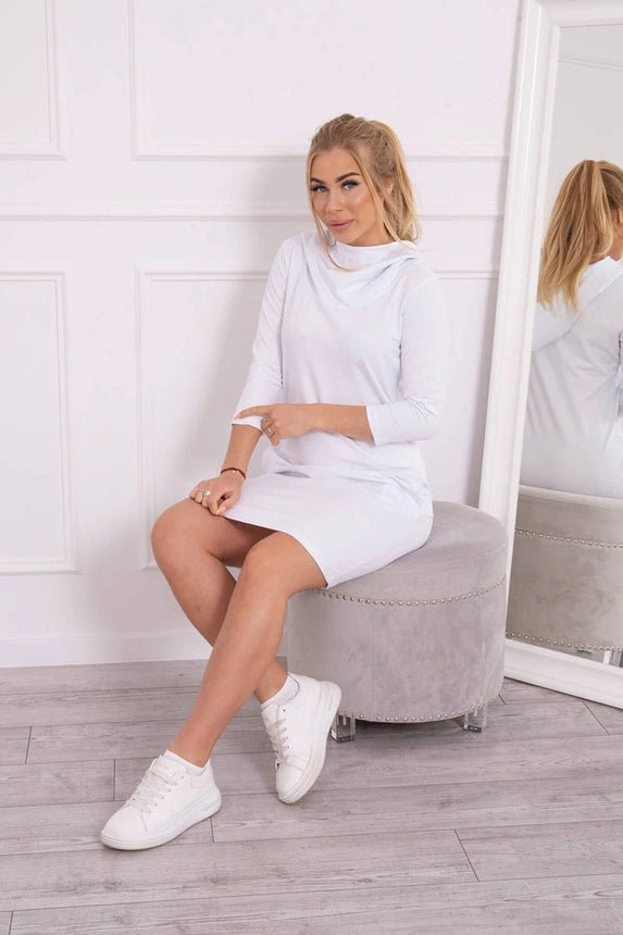 Dress with a hood and pockets 8847 / – White цвет / color | Lexline Fashion
