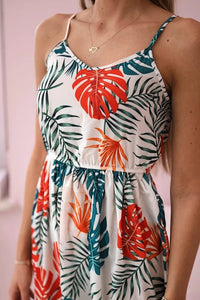 Dress with a leaf motif 9282 / – Ecru цвет / color | Lexline Fashion