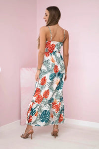 Dress with a leaf motif 9282 / – Ecru цвет / color | Lexline Fashion