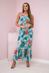 Dress with a leaf motif 9282 / – Mint цвет / color | Lexline Fashion