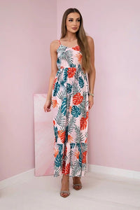 Dress with a leaf motif 9282 / – Powder цвет / color | Lexline Fashion
