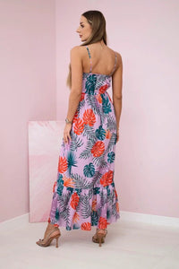 Dress with a leaf motif 9282 / – Purple цвет / color | Lexline Fashion