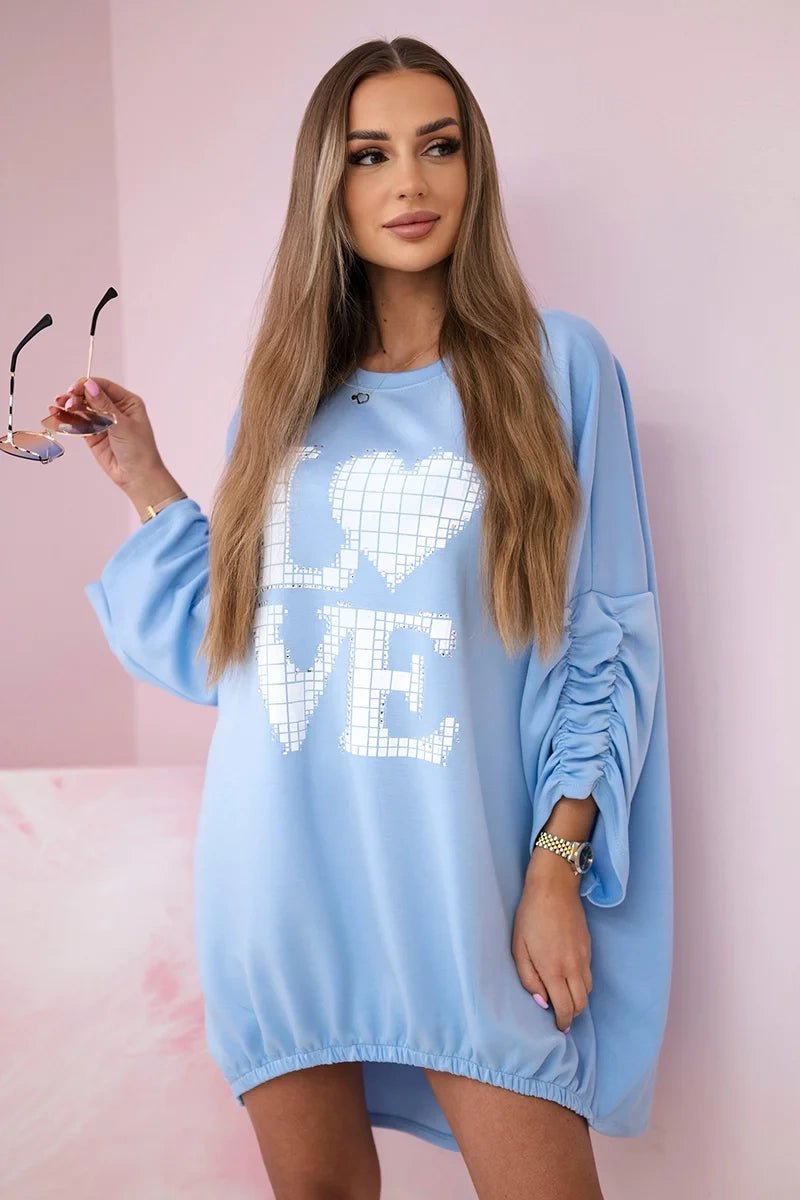 Dress with a longer back ART22492 / – Blue цвет / color | Lexline Fashion