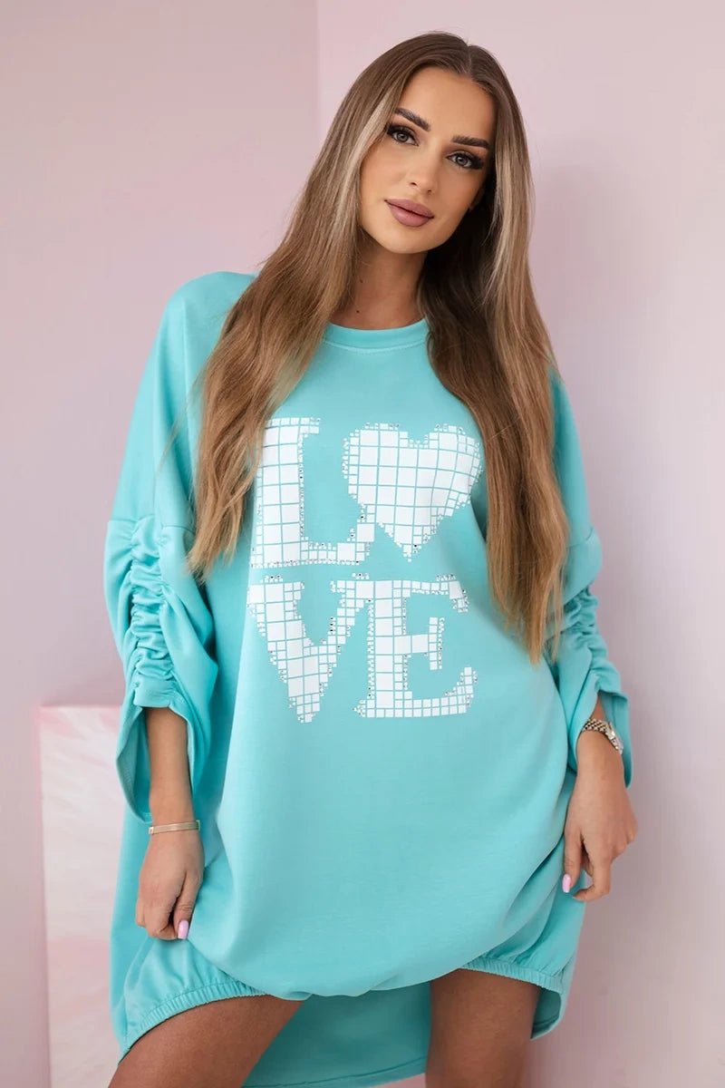Dress with a longer back ART22492 / – Mint цвет / color | Lexline Fashion