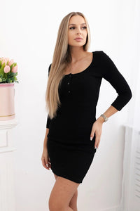 Dress with a neckline 8975 / – Black цвет / color | Lexline Fashion
