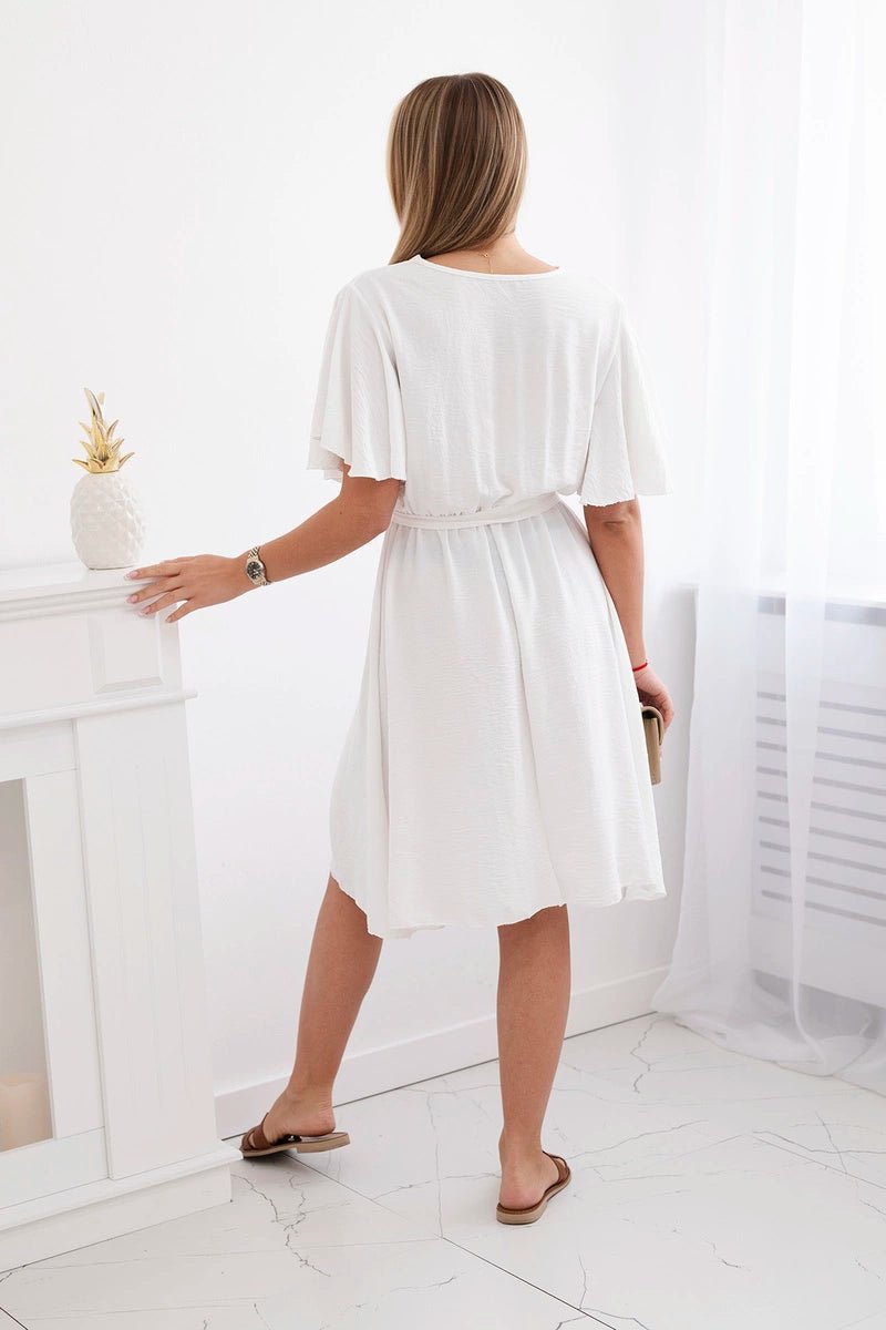 Dress with a plunging neckline IT - 42 / – Ecru цвет / color | Lexline Fashion