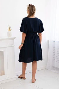 Dress with a plunging neckline IT - 42 / – Navy blue цвет / color | Lexline Fashion