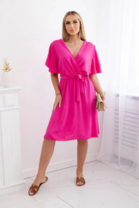 Dress with a plunging neckline IT - 42 / – Pink цвет / color | Lexline Fashion