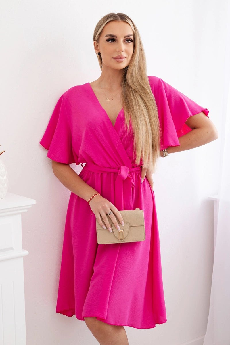 Dress with a plunging neckline IT - 42 / – Pink цвет / color | Lexline Fashion
