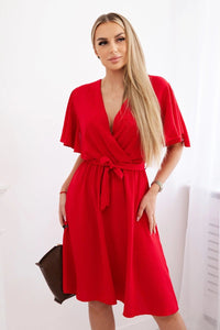 Dress with a plunging neckline IT - 42 / – Red цвет / color | Lexline Fashion