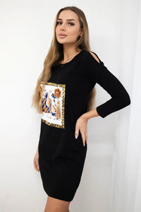 Dress with a print 66828 / – Black цвет / color | Lexline Fashion