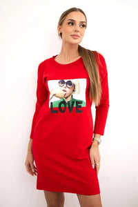 Dress with a print 66857 / – Red цвет / color | Lexline Fashion