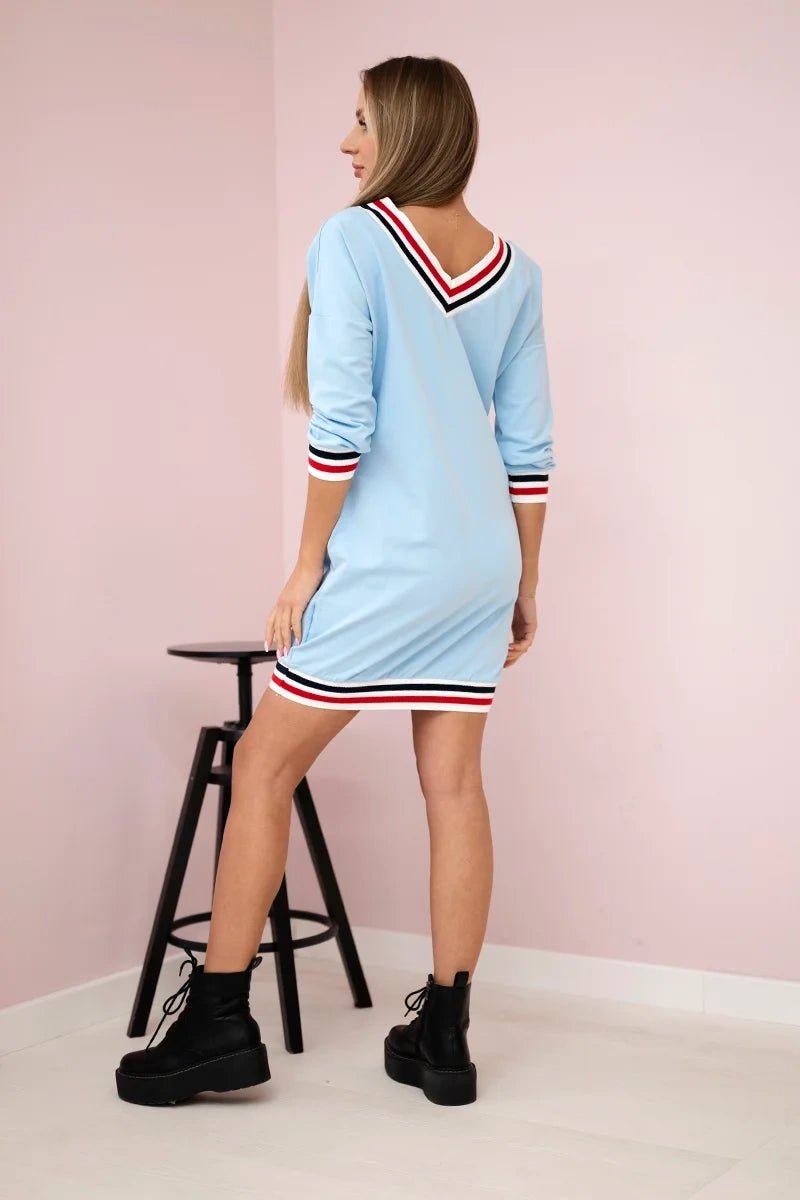 Dress with a print Paris 8878 / – Blue цвет / color | Lexline Fashion