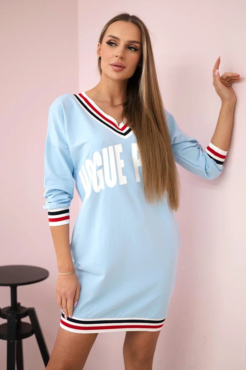 Dress with a print Paris 8878 / – Blue цвет / color | Lexline Fashion