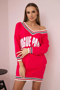 Dress with a print Paris 8878 / – Fuchsia цвет / color | Lexline Fashion