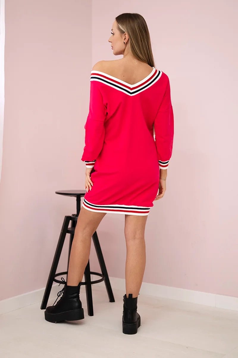 Dress with a print Paris 8878 / – Fuchsia цвет / color | Lexline Fashion