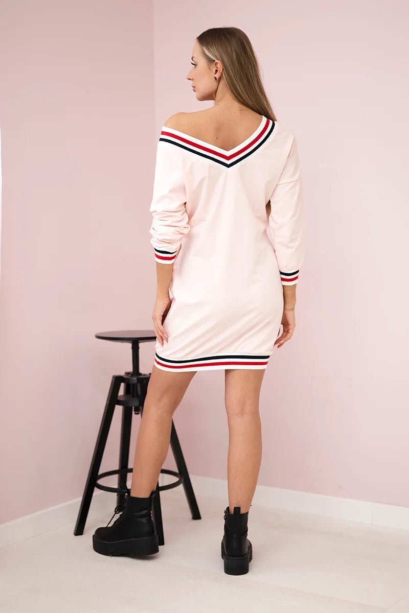 Dress with a print Paris 8878 / – Powder цвет / color | Lexline Fashion
