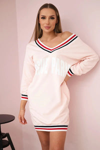 Dress with a print Paris 8878 / – Powder цвет / color | Lexline Fashion