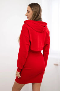 Dress with a short sweatshirt 9342 / – Red цвет / color | Lexline Fashion