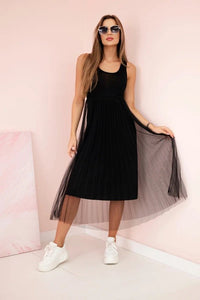 Dress with an openwork sweater 5392 / – Black цвет / color | Lexline Fashion
