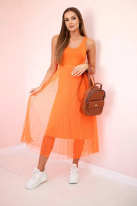 Dress with an openwork sweater 5392 / – Orange цвет / color | Lexline Fashion
