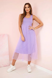 Dress with an openwork sweater 5392 / – Purple цвет / color | Lexline Fashion