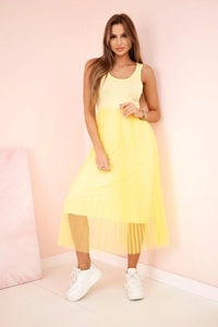 Dress with an openwork sweater 5392 / – Yellow цвет / color | Lexline Fashion