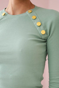 Dress with decorative buttons 5198 / – Mint || Dark цвет / color | Lexline Fashion