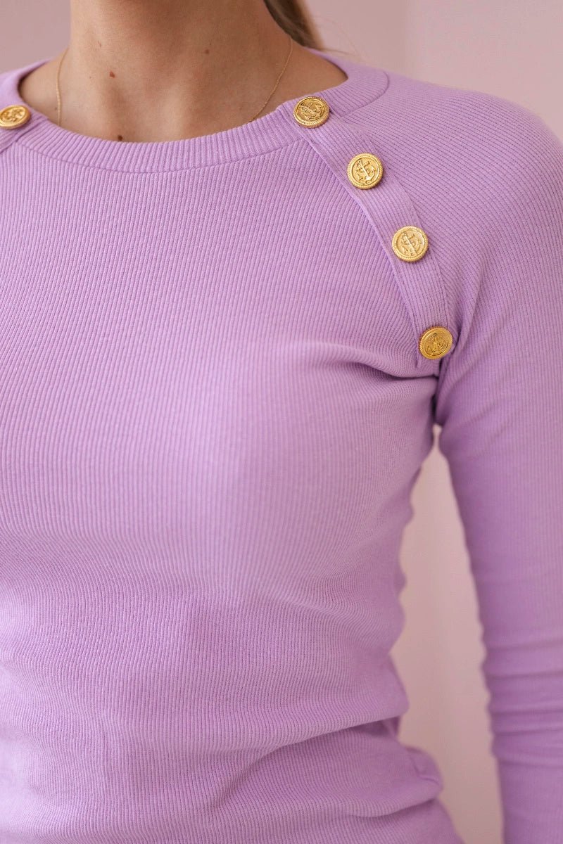 Dress with decorative buttons 5198 / – Purple цвет / color | Lexline Fashion