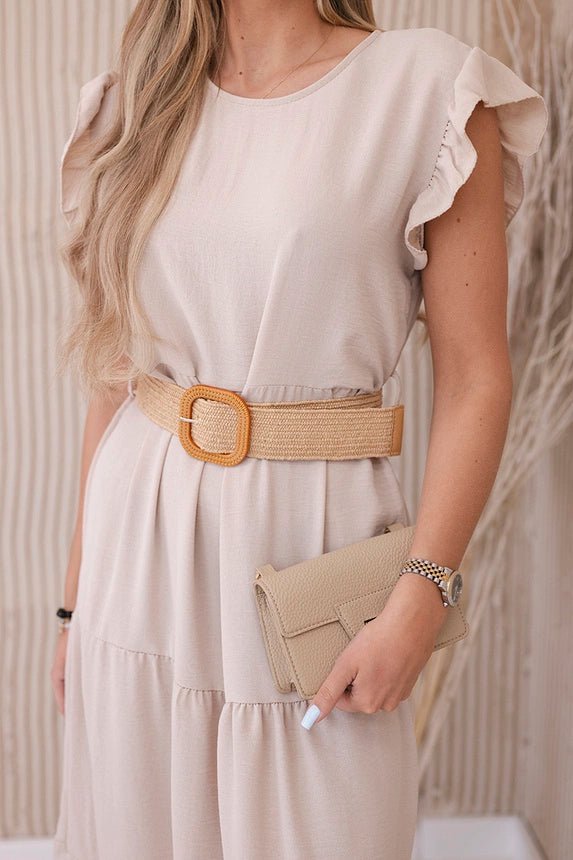Dress with frills 5997 / – Beige цвет / color | Lexline Fashion