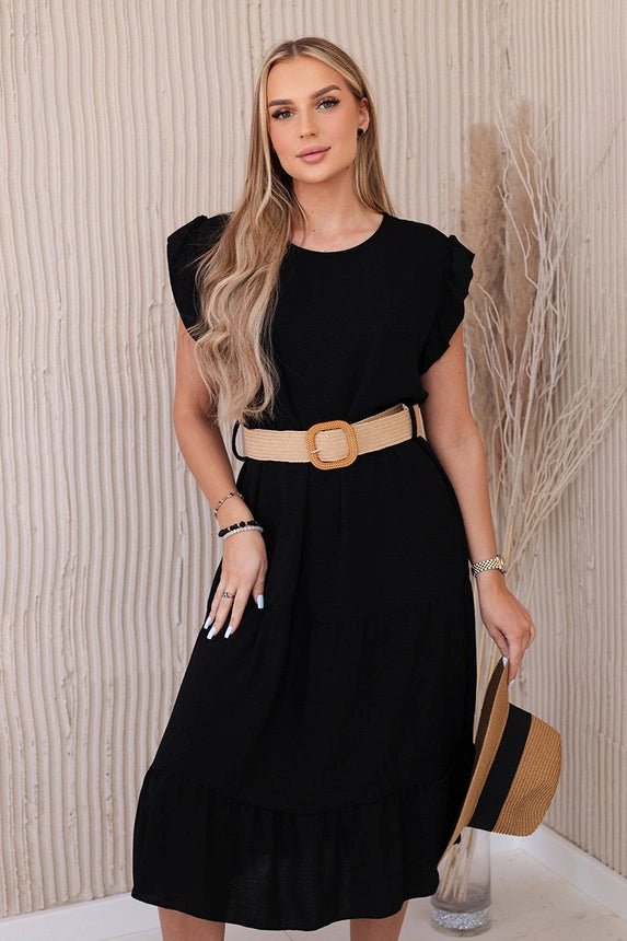 Dress with frills 5997 / – Black цвет / color | Lexline Fashion