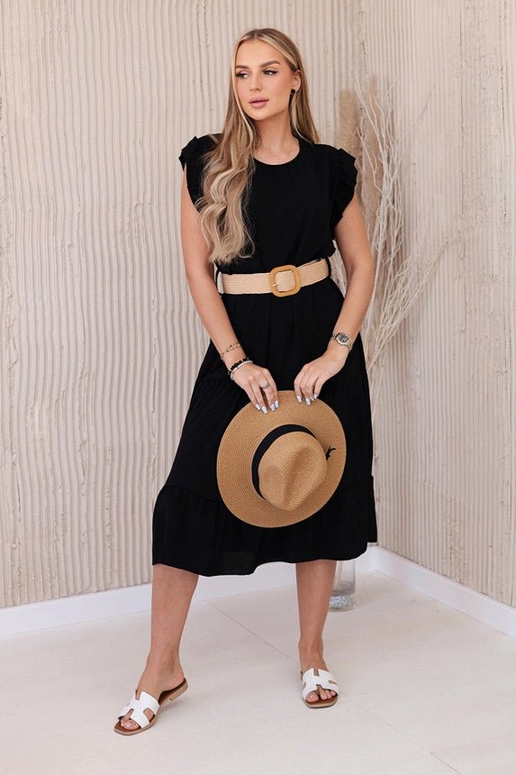 Dress with frills 5997 / – Black цвет / color | Lexline Fashion