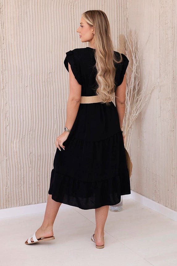 Dress with frills 5997 / – Black цвет / color | Lexline Fashion