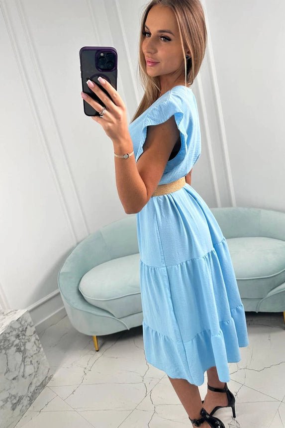Dress with frills 5997 / – Blue цвет / color | Lexline Fashion