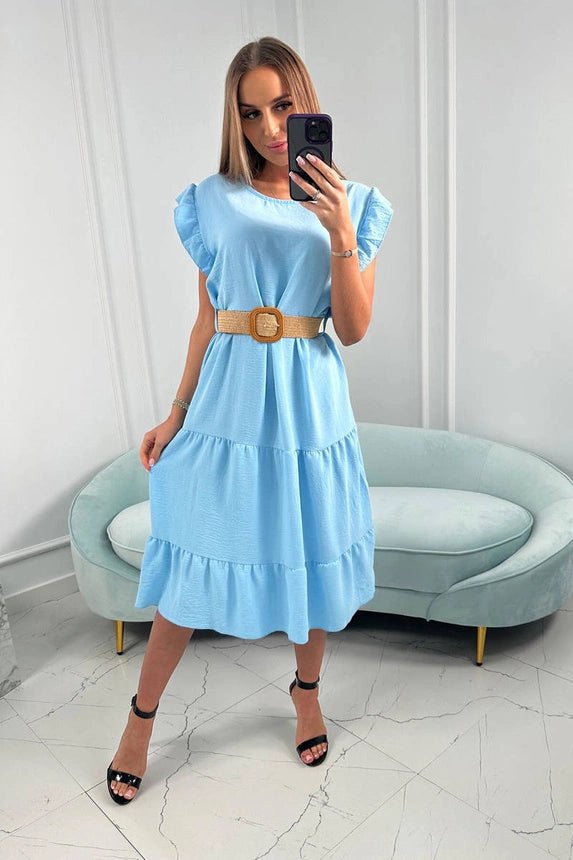 Dress with frills 5997 / – Blue цвет / color | Lexline Fashion