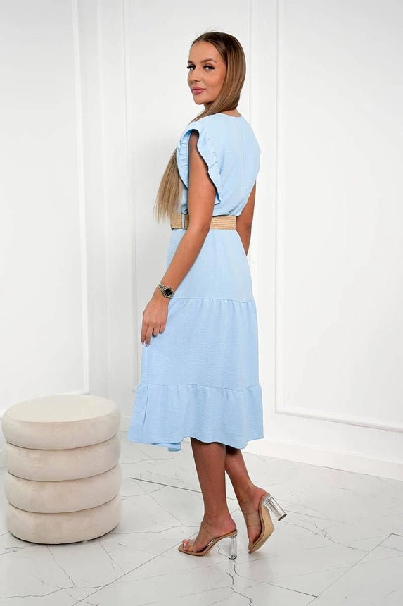 Dress with frills 5997 / – Blue цвет / color | Lexline Fashion