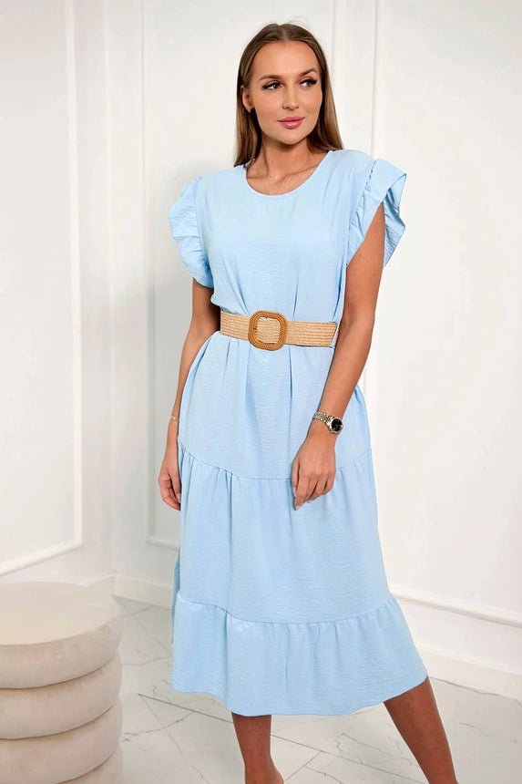 Dress with frills 5997 / – Blue цвет / color | Lexline Fashion