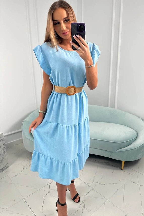 Dress with frills 5997 / – Blue цвет / color | Lexline Fashion
