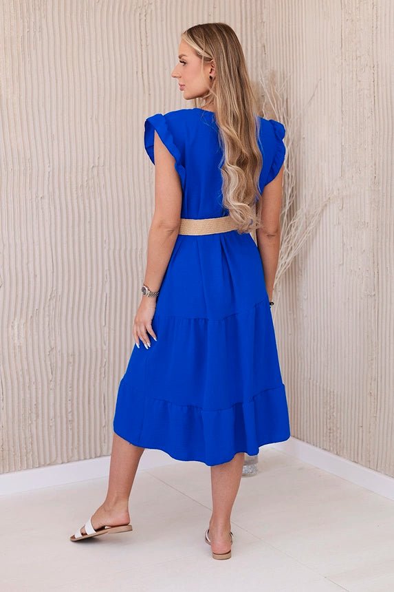 Dress with frills 5997 / – Blue cornflower цвет / color | Lexline Fashion
